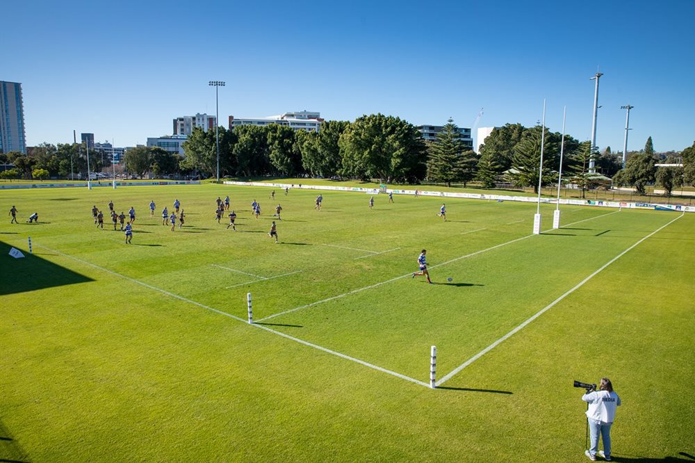 A rugby sports team plays at a Newcastle sportsground