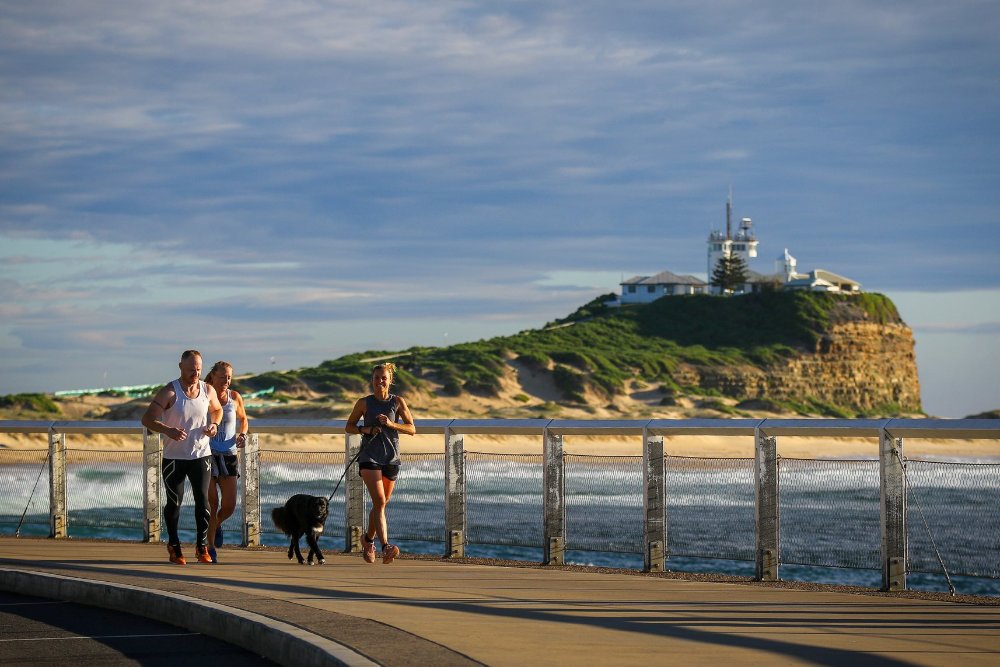 Walking path at Newcastle beach