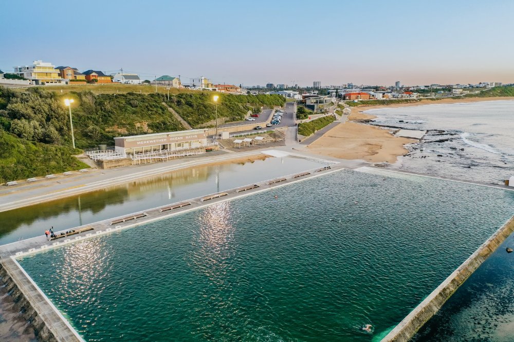 Aerial photo of Merewether ocean baths