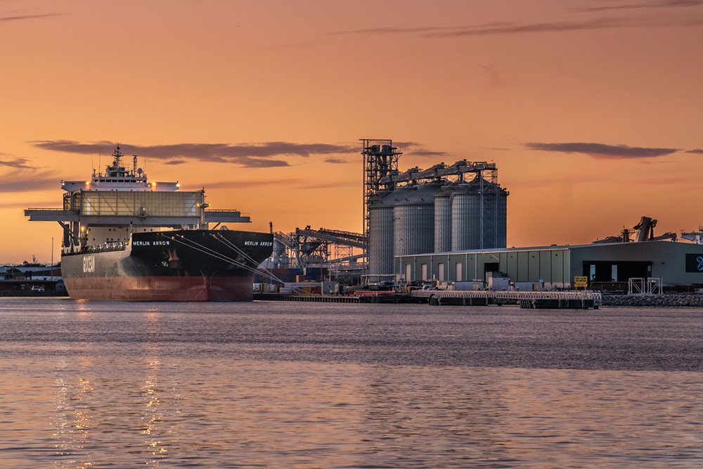 A ship at Newcastle Port