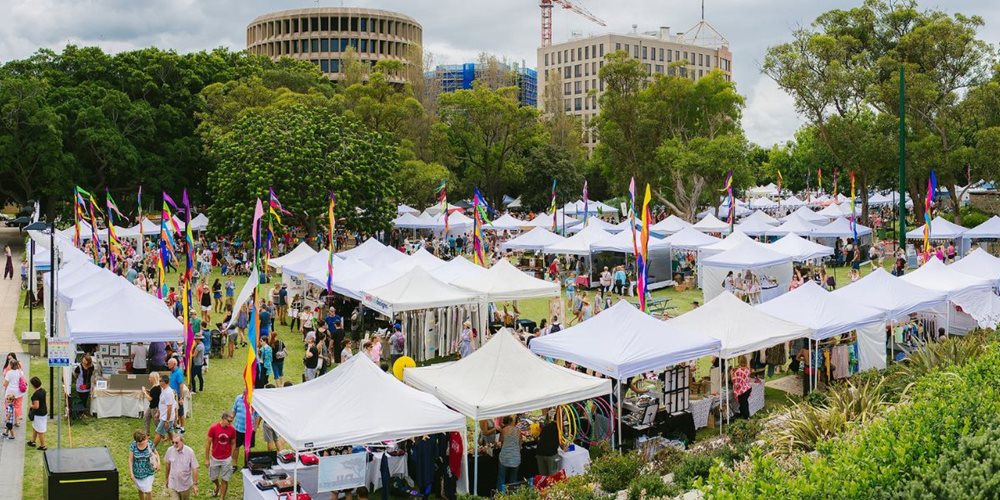 An aerial view of the Olive Tree Markets