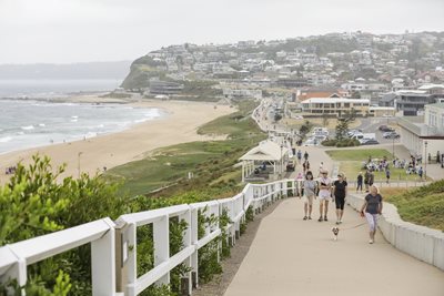 The bathers way boardwalk at Merewether beach